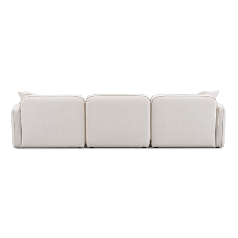 Pemberly Row White Sand Performance Corduroy Velvet Modular Sofa