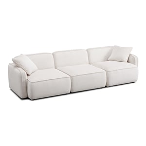 Pemberly Row White Sand Performance Corduroy Velvet Modular Sofa