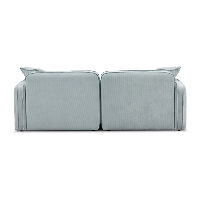 Pemberly Row Seafoam Performance Corduroy Velvet Modular Loveseat