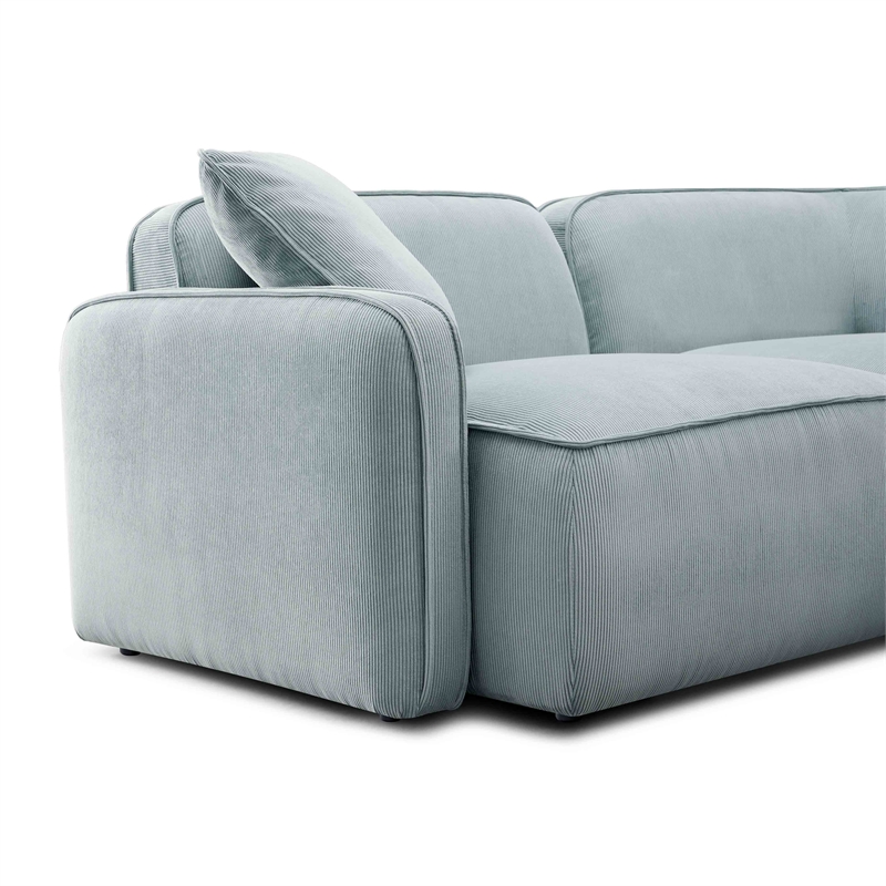 Pemberly Row Seafoam Performance Corduroy Velvet Modular Loveseat