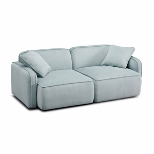 Pemberly Row Seafoam Performance Corduroy Velvet Modular Loveseat