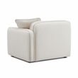 Pemberly Row Contemporary Sand Upcycled Linen RAF Corner Chair