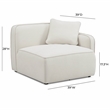 Pemberly Row Contemporary Sand Upcycled Linen RAF Corner Chair