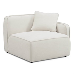 Pemberly Row Contemporary Sand Upcycled Linen RAF Corner Chair