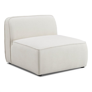 Pemberly Row Contemporary Accent Sand Upcycled Linen Armless Chair