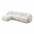 Pemberly Row Contemporary Sand Upcycled Linen 4-Piece Modular Sectional