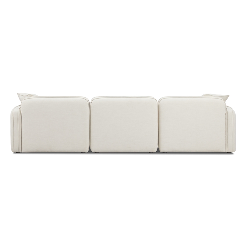 Pemberly Row Contemporary Sand Upcycled Linen 4-Piece Modular Sectional