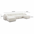Pemberly Row Sand Upcycled Linen 6-Piece Modular U-Sectional