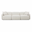 Pemberly Row Contemporary Accent Sand Upcycled Linen Modular Sofa