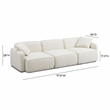 Pemberly Row Contemporary Accent Sand Upcycled Linen Modular Sofa