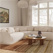 Pemberly Row Contemporary Cream Finish Boucle Modular L-Sectional