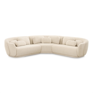 Pemberly Row Contemporary Cream Finish Boucle Modular L-Sectional