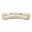 Pemberly Row Contemporary Cream Finish Boucle Modular L-Sectional