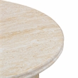 Pemberly Row Faux Travertine Indoor/Outdoor 26 inch Round Accent Table