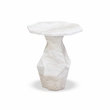 Pemberly Row Contemporary White Faux Marble Round Side Table