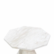 Pemberly Row Contemporary White Faux Marble Round Side Table