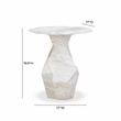 Pemberly Row Contemporary White Faux Marble Round Side Table