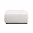 Pemberly Row Contemporary White Sand Performance Corduroy Velvet Ottoman