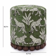 Pemberly Row Contemporary Olive Green Leopard Jacquard Ottoman