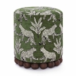 Pemberly Row Contemporary Olive Green Leopard Jacquard Ottoman