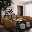 Pemberly Row Contemporary Accent Stone Gray Loose Mohair Ottoman