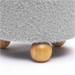 Pemberly Row Contemporary Accent Stone Gray Loose Mohair Ottoman