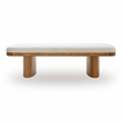 Pemberly Row Contemporary White Performance Boucle Large Bench