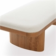 Pemberly Row Contemporary White Performance Boucle Large Bench