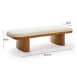 Pemberly Row Contemporary White Performance Boucle Large Bench