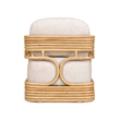 Pemberly Row Contemporary Cream Fabric and Natural Rattan Accent Chair