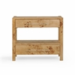 Pemberly Row Contemporary Accent Honey Burl Wooden Nightstand
