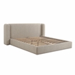 Pemberly Row Contemporary Accent Tan Finish Boucle Queen Bed