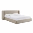 Pemberly Row Contemporary Accent Tan Finish Boucle Queen Bed