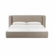 Pemberly Row Contemporary Accent Tan Upholstered Rich Boucle King Bed