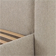 Pemberly Row Contemporary Accent Tan Upholstered Rich Boucle King Bed