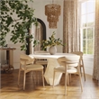 Pemberly Row Contemporary Cream Performance Textured Velvet Dining Chair