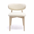 Pemberly Row Contemporary Cream Performance Textured Velvet Dining Chair