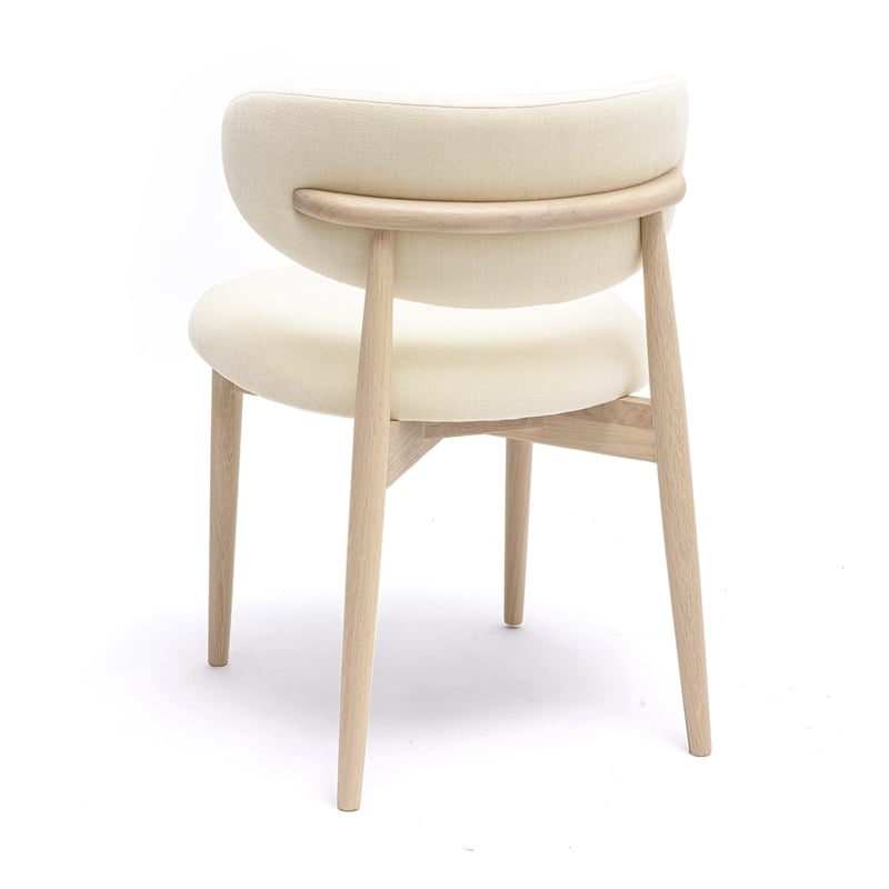 Pemberly Row Contemporary Cream Performance Textured Velvet Dining Chair