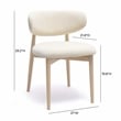 Pemberly Row Contemporary Cream Performance Textured Velvet Dining Chair