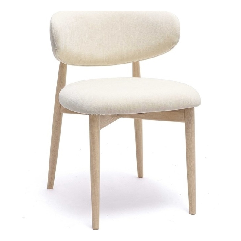 Pemberly Row Contemporary Cream Performance Textured Velvet Dining Chair