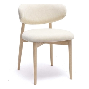 Pemberly Row Contemporary Cream Performance Textured Velvet Dining Chair