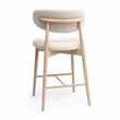 Pemberly Row Cream Performance Textured Velvet Counter Stool