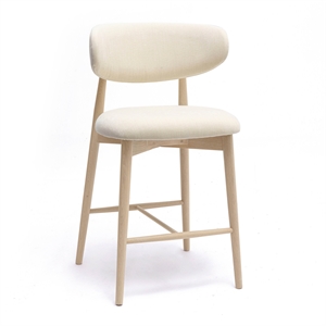 Pemberly Row Cream Performance Textured Velvet Counter Stool
