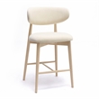 Pemberly Row Cream Performance Textured Velvet Counter Stool