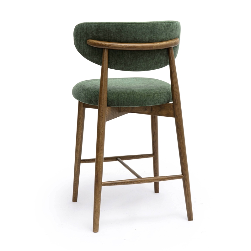 Pemberly Row Forest Green Performance Textured Velvet Counter Stool