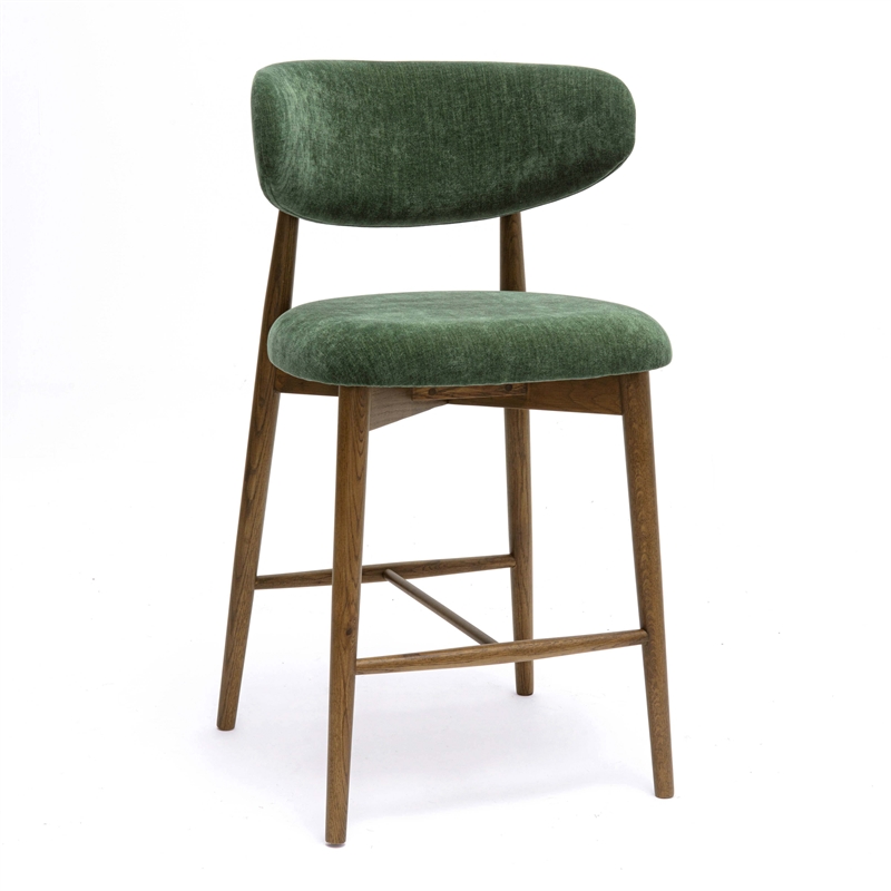 Pemberly Row Forest Green Performance Textured Velvet Counter Stool