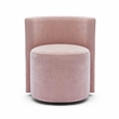 Pemberly Row Contemporary Pink Upcycled Velvet Rolling Desk Chair