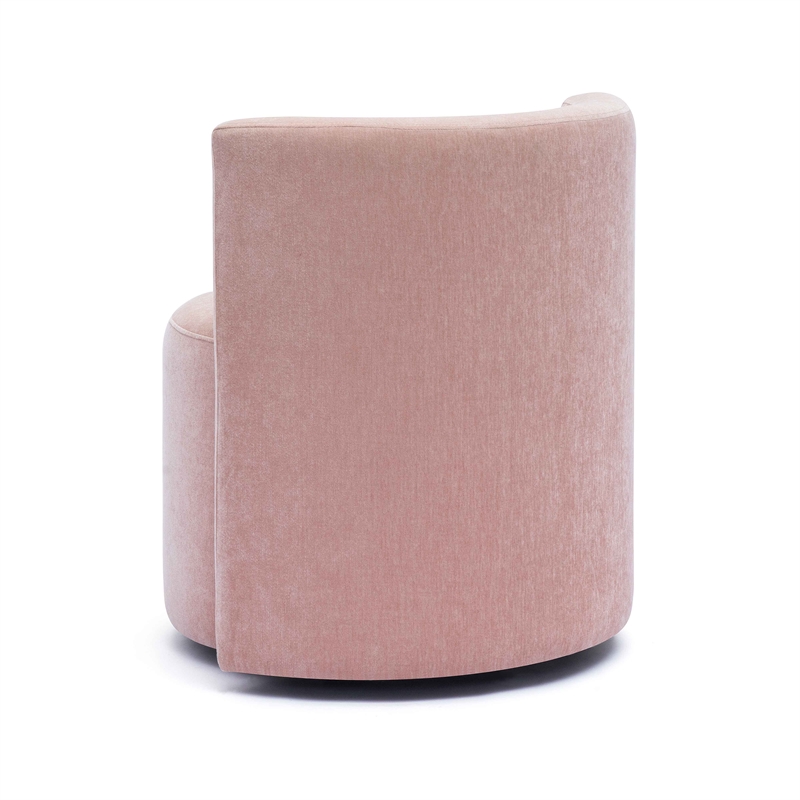 Pemberly Row Contemporary Pink Upcycled Velvet Rolling Desk Chair