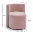 Pemberly Row Contemporary Pink Upcycled Velvet Rolling Desk Chair