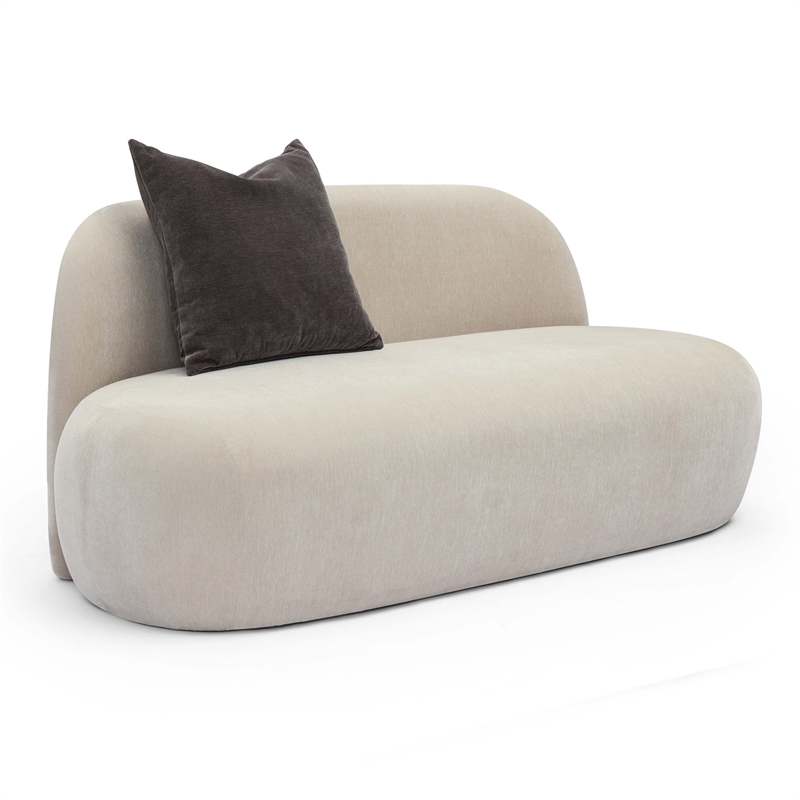 Pemberly Row Contemporary Accent Taupe Upcycled Chenille Loveseat